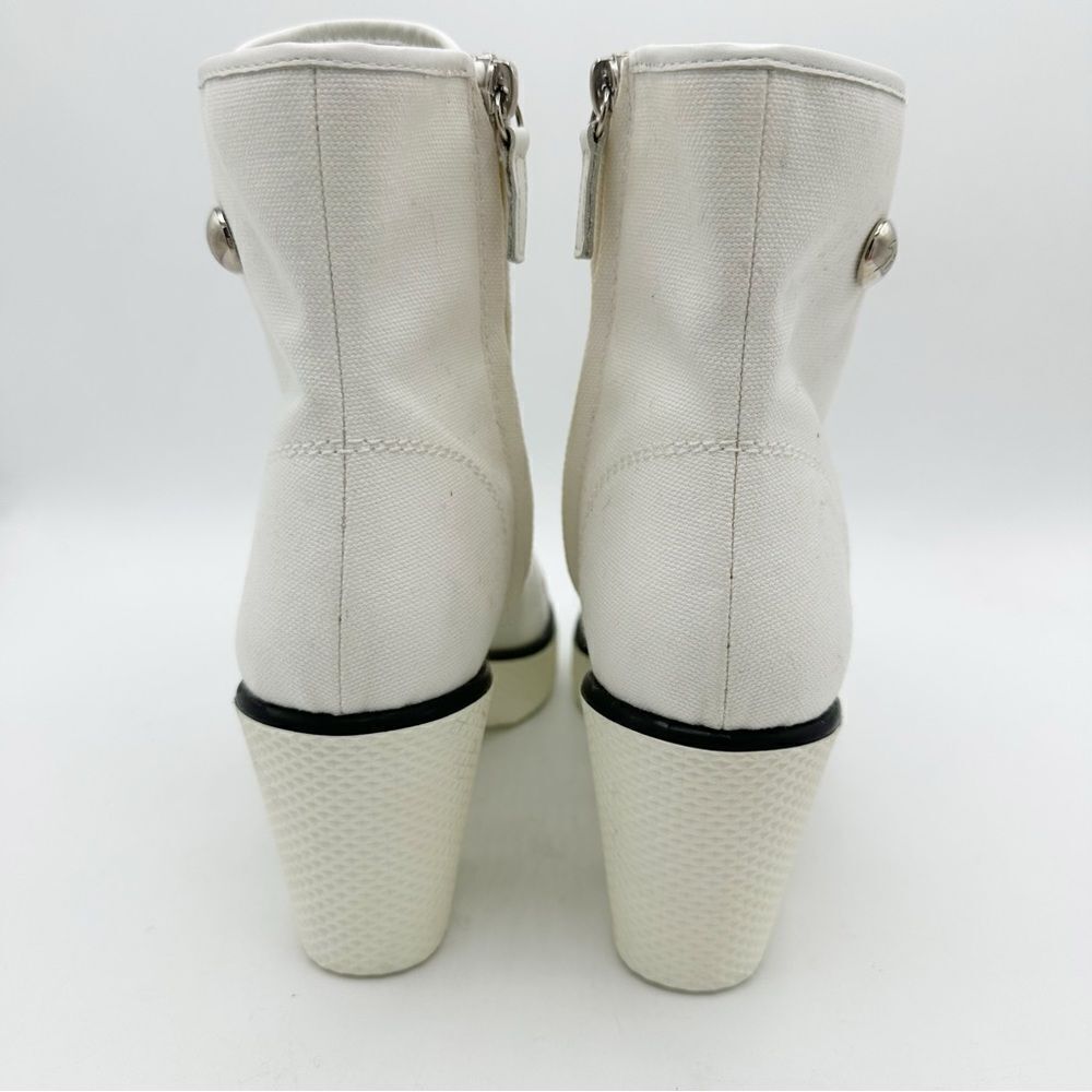 Giuseppe Zanotti White High-Top High Heeled Canvas Lace-Up Boots‎ Sneaker Sz 6 - Picture 7 of 11